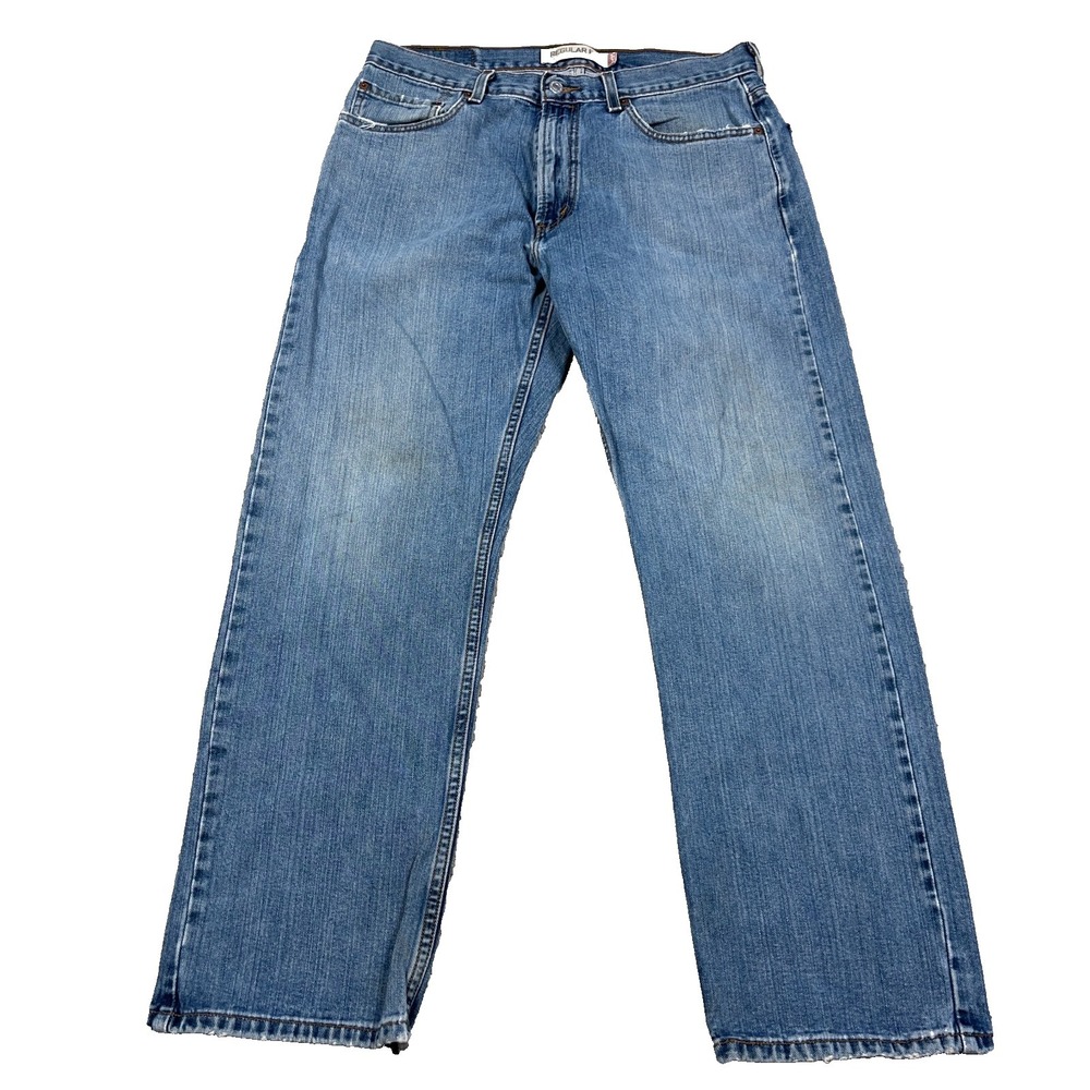 Vintage Y2K Levis 505 Jeans Men 34x30 Regular Fit Straight Leg Distressed Faded